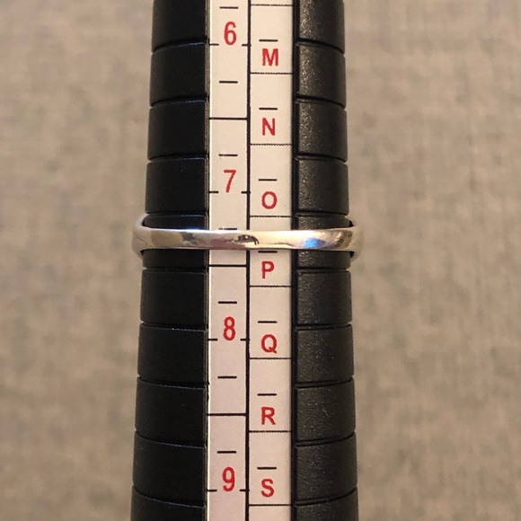 Vintage stamped silver ring amber square cabochon glows sz 7.25 boho - Picture 7 of 13